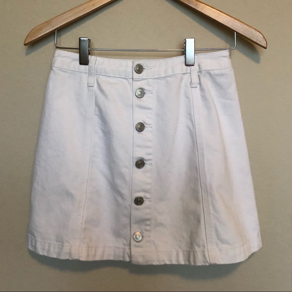White Denim Skirt